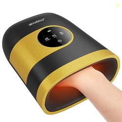 CINCOM Upgraded Hand Massager with Heat and Compression, Yellow