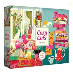 RoseArt - Cozy Cats 500 Piece Double-Sided Jigsaw Puzzle  Matte & Glos
