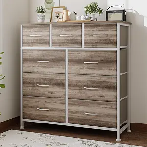 Fabric Dresser for Bedroom with 9 Drawers Storage Tower