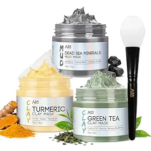 ANAI RUI 3-Pcs Face Mask Set Turmeric, Green Tea & Dead Sea Clay Masks