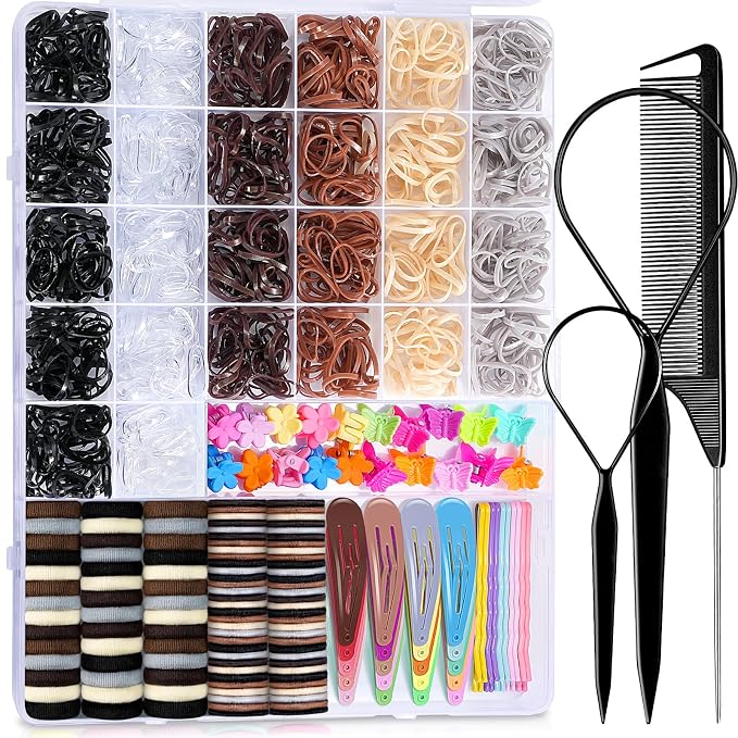 Hair Accessories Elastic Hair Ties for Baby Toddlers Kids Girls, 6 Col