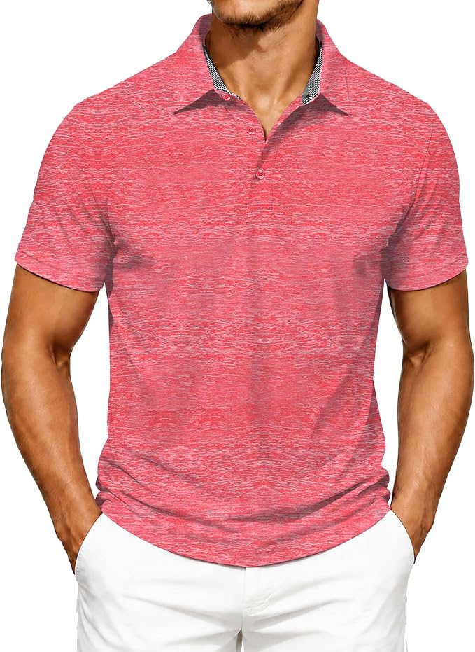 Men's Polo Shirt Short Sleeve Athletic Casual Collared Polo T-Shirt
