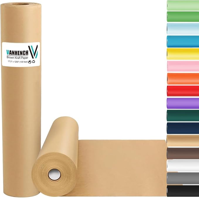 Brown Wrapping Paper Roll 17.5x 1200"(100')