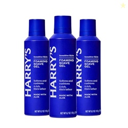 Harry's Foaming Shave Gel for Men with Aloe - 6.7 oz (3 Pack) | Soothe