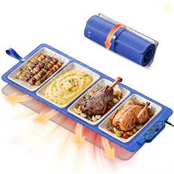 FJAU Warming Mat for Food Extra Large 37"x15", 7 Heat Levels, 8 Hour T