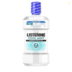 Listerine Extra Mild Alcohol Free Mouthwash, Cool Mint, 33.8 fl. oz/1L