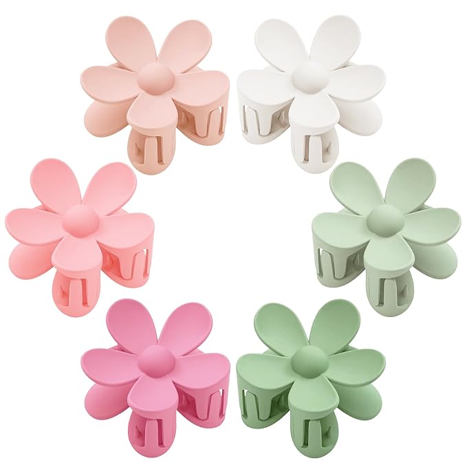 Flower Hair Clips 6 PCS for Women Daisy Claw Clips Matte Large Claw Cl