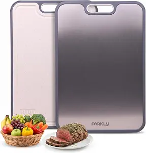Titanium Cutting Board 15.11 x 10.40 Inch, Metal Chopping Board for Ki