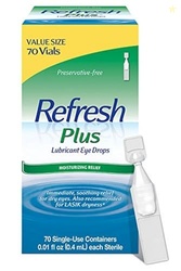 REFRESH PLUS Lubricant Eye Drops Preservative-Free Artificial Tears, 0