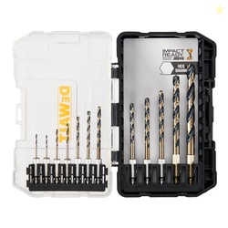 DEWALT 12 Pc Black and Gold Drill Bit Set, Premium Finish Impact Drive