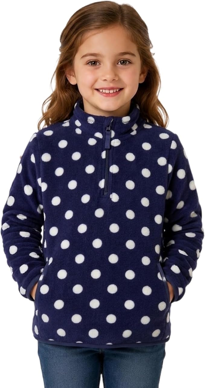 Toddler Boys Girls Fleece Quarter Zip Pullover Jacket 2-12 Years