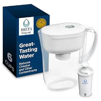 Brita Small 6-Cup Water Filter Pitcher Includes 1 Filter, White