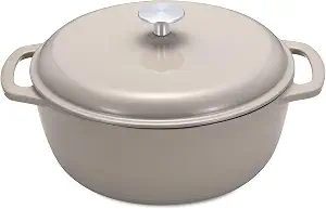 Amazon Basics Enameled Cast Iron Dutch Oven Pot With Lid 4.3-Quart, Ro
