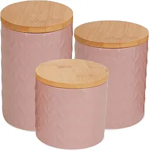 DII Kitchen Accessories Collection Textured Matte Ceramic Canister Set