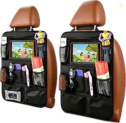 Car Backseat Organizer with 10 Tablet Holder Seat Back Protectors Kick