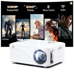 Mini Projector, Nasin Portable Projector with WiFi, Bluetooth, 1080P, 