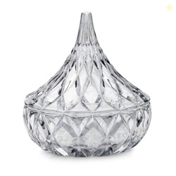 Godinger Hershey Kiss Shaped Candy Dish, Crystal Glass Chocolate Jar B