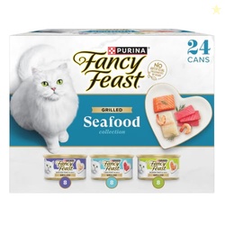 Purina Fancy Feast Grilled Seafood Wet Cat Food, 3 oz Cans, 24-Pack | 