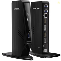 WAVLINK USB C Docking Station Dual Monitor, Dual 5K/4K@60Hz Displaylin