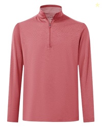 MICHEL ROUEN Mens Quarter Zip Pullover Mock Neck Golf Shirt Long Sleev