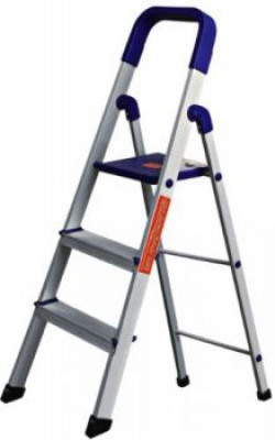 Cipla Plast Folding Aluminium Ladder  Home Pro 3 Steps  Free 14 Pcs Multipurpose Buffers  GECL3
