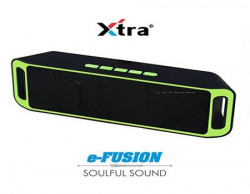 XTRA eFUSION Wireless 41 Bluetooth Speaker Portable Stereo FM Radio HighDef Crystal Sound Upto 128GB Micro SD Card Support  USB Playback with Triple Bass  Builtin Mic amp 35mm Jack  Green