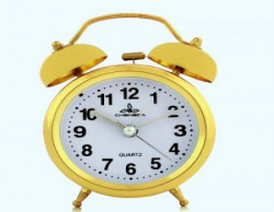 Fiesta Chengdu Golden Alarm Analog Golden Black Clock