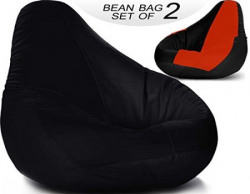 StoryHome Giant Bean Bag without Beans Set of 2 Red and Tan