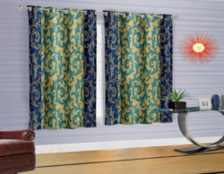 Cortina Polyester Multicolor Floral Eyelet Window Curtain