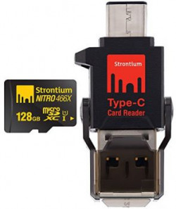Strontium 128 GB Nitro 70Mbps MicroSD Card with Type-C Reader