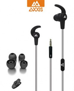 AXXIS AS-900 In-Ear Headphone With Mic (Black/Grey)