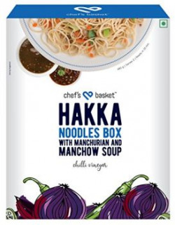 Chef's Basket Hakka Noodles Box with Manchurian and Manchow Soup, 480g