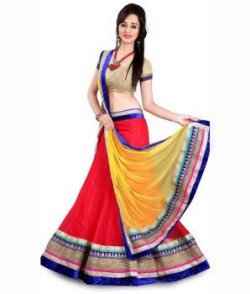 Vedika Fashion Red Net Lehenga