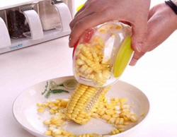 Inovera Plastic Corn Kernel Stripper Peeler Cutter Seeds Remover, White