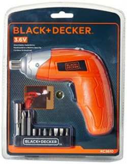 BLACK+DECKER BDCD36F 3.6 Volt Li-Ion Cordless Screw Driver Kit (Orange, 12 Bits Included)
