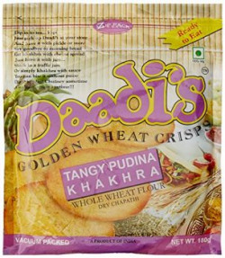 Daadi's Golden Wheat Crisps Tangy Pudina Khakhra (Pack of 3)