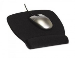 3M Foam Mouse Pad with Wrist Rest, Black, Antimicrobial Product Protection (MW209MB)