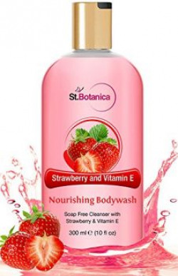 St.Botanica Strawberry & Vitamin E Shower Gel - Rich, Luxury Moisturising Body Wash with Pure Extracts - 300 ml