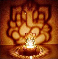 Pindia 'Shadow Ganesh Ji' Steel Tea Light Holder (7 cm x 7 cm x 10 cm)