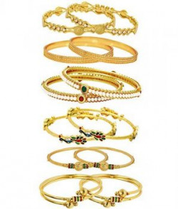 Youbella Gold Plated Combo Of 6 Bangle Set For Women (2.6)