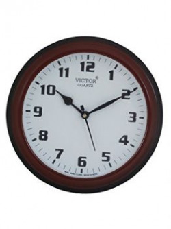 Victor Plastic Analog Wall Clock (26 cm x 26 cm x 5 cm, Cola, 3157cola)
