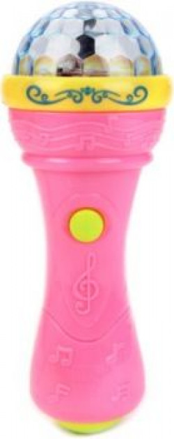 Flipzon Music Microphone with Rotating 3D Lights & Music Toy (Battery Operated)