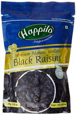 Happilo Premium Afghani Seedless Black Raisins, 250g