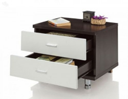 Royal Oak Grape Bedside Table with 2 Drawers (Black & White)
