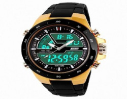 Skmei 1016-Gold Chronograph Analog-Digital Watch - For Men