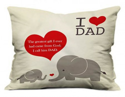 indibni Perfect Love you Dad Cushion Cover (12x12 inch) with Filler - White (Special Papa Grandparents Gift for Birthday Anniversary Father's Day Home Decor)