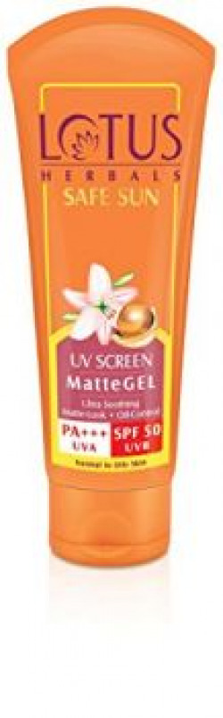 Lotus Herbals Safe Sun UV Screen Matte Gel, SPF 50, 100g
