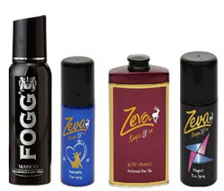 FOGG Deodorant & Zeva Keepz U On Deodorant without alcohol For women / men's fragrances ladies Gift set / travelpack -fogg+2pc45ml+GC100