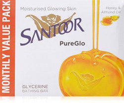 Santoor PureGlo Glycerine Soap, 125g (Buy 2 Get 1 Free)