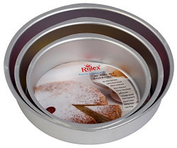 Rolex Aluminium Cake Mould Round Set Of 3